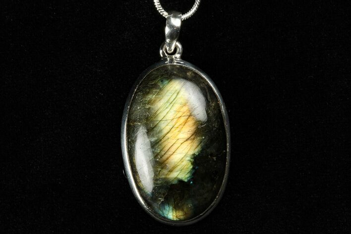 Brilliant Labradorite Pendant (Necklace) - Sterling Silver #192260